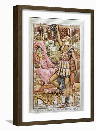 Perseus Showing the Gorgon's Head, 'The Greek Mythological Legend', Published in London, 1910-Walter Crane-Framed Giclee Print