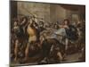 Perseus Turning Phineas and His Followers to Stone, Early 1680S-Luca Giordano-Mounted Giclee Print