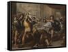 Perseus Turning Phineas and His Followers to Stone, Early 1680S-Luca Giordano-Framed Stretched Canvas