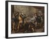 Perseus Turning Phineas and His Followers to Stone, Early 1680S-Luca Giordano-Framed Giclee Print