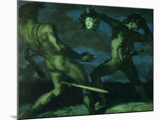 Perseus Turns Phineus to Stone by Brandishing the Head of Medusa, 1908-Franz von Stuck-Mounted Giclee Print