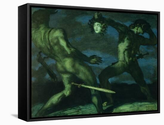 Perseus Turns Phineus to Stone by Brandishing the Head of Medusa, 1908-Franz von Stuck-Framed Stretched Canvas
