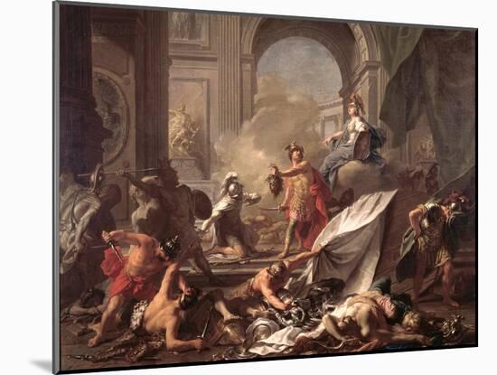 Perseus, Under the Protection of Minerva, Turns Phineus to Stone by Brandishing the Head of Medusa-Jean-Marc Nattier-Mounted Giclee Print