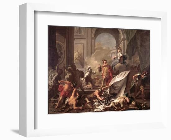 Perseus, Under the Protection of Minerva, Turns Phineus to Stone by Brandishing the Head of Medusa-Jean-Marc Nattier-Framed Giclee Print