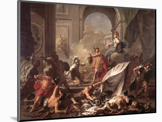 Perseus, Under the Protection of Minerva, Turns Phineus to Stone by Brandishing the Head of Medusa-Jean-Marc Nattier-Mounted Giclee Print