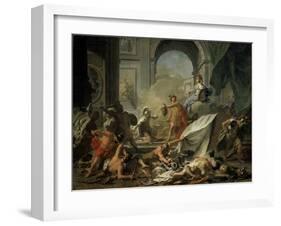 Perseus with Minerva Showing the Head of Medusa Toa Mob Led by Phineus-Jean-Marc Nattier-Framed Giclee Print