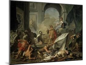 Perseus with Minerva Showing the Head of Medusa Toa Mob Led by Phineus-Jean-Marc Nattier-Mounted Giclee Print