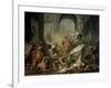 Perseus with Minerva Showing the Head of Medusa Toa Mob Led by Phineus-Jean-Marc Nattier-Framed Giclee Print