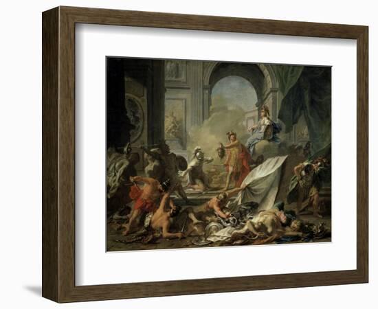 Perseus with Minerva Showing the Head of Medusa Toa Mob Led by Phineus-Jean-Marc Nattier-Framed Giclee Print