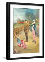 Pershing in France, Berlin or Bust!-null-Framed Art Print