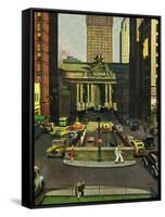 "Pershing Square," May 19, 1945-John Falter-Framed Stretched Canvas