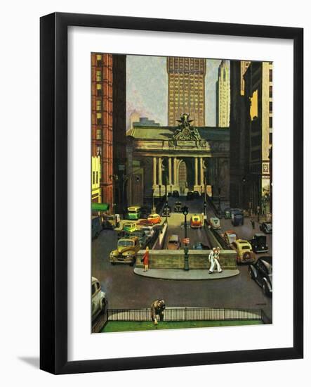 "Pershing Square," May 19, 1945-John Falter-Framed Giclee Print