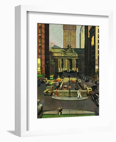 "Pershing Square," May 19, 1945-John Falter-Framed Giclee Print