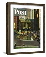 "Pershing Square," Saturday Evening Post Cover, May 19, 1945-John Falter-Framed Giclee Print