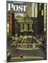 "Pershing Square," Saturday Evening Post Cover, May 19, 1945-John Falter-Mounted Giclee Print