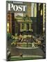 "Pershing Square," Saturday Evening Post Cover, May 19, 1945-John Falter-Mounted Giclee Print