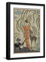 Persia A woman with a fawn A musician-Georges Barbier-Framed Giclee Print