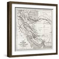 Persia Old Map. Created By Vuillemin, Published On Le Tour Du Monde, Paris, 1860-marzolino-Framed Art Print