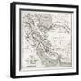 Persia Old Map. Created By Vuillemin, Published On Le Tour Du Monde, Paris, 1860-marzolino-Framed Art Print