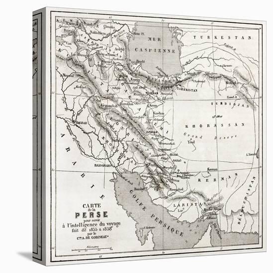 Persia Old Map. Created By Vuillemin, Published On Le Tour Du Monde, Paris, 1860-marzolino-Stretched Canvas