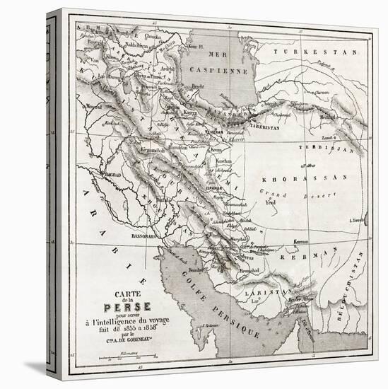 Persia Old Map. Created By Vuillemin, Published On Le Tour Du Monde, Paris, 1860-marzolino-Stretched Canvas