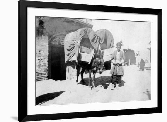 Persian Donkey Transport, Baghdad, Iraq, 1917-1919-null-Framed Giclee Print