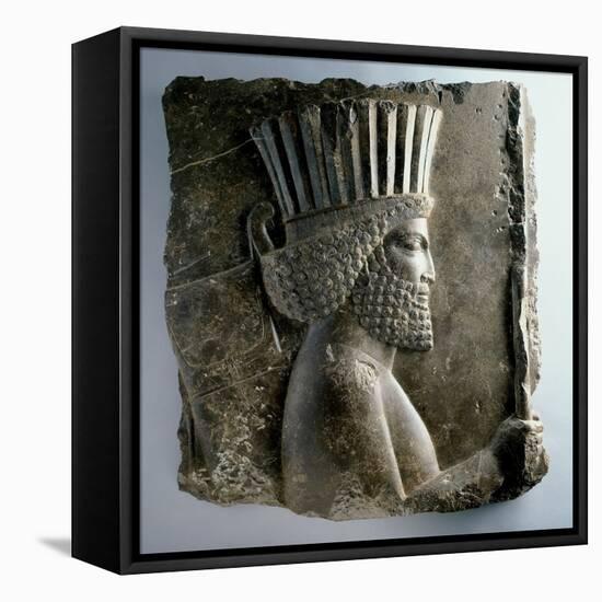 Persian Guard, Reign of Xerxes (486-65 Bc), C.480 BC (Limestone)-Achaemenid-Framed Stretched Canvas