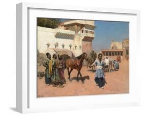 Persian Horse Dealer, Bombay, 1880s-Edwin Lord Weeks-Framed Giclee Print