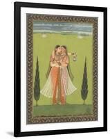 Persian Miniature Lovers Embracing-null-Framed Art Print
