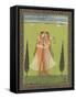 Persian Miniature Lovers Embracing-null-Framed Stretched Canvas