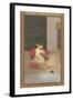 Persian Miniature Lovers on Rug-null-Framed Art Print