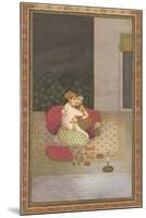 Persian Miniature Lovers on Rug-null-Mounted Art Print