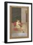 Persian Miniature Lovers on Rug-null-Framed Art Print