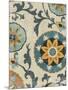 Persian Patchwork Blue Brown Tile I-Jess Aiken-Mounted Art Print