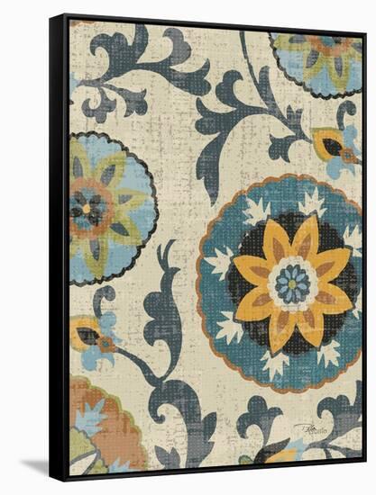 Persian Patchwork Blue Brown Tile I-Jess Aiken-Framed Stretched Canvas