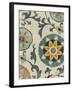Persian Patchwork Blue Brown Tile I-Jess Aiken-Framed Art Print