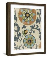 Persian Patchwork Blue Brown Tile II-Jess Aiken-Framed Art Print