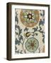 Persian Patchwork Blue Brown Tile II-Jess Aiken-Framed Art Print