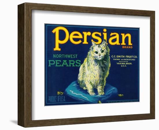 Persian Pear Crate Label - Yakima, WA-Lantern Press-Framed Art Print