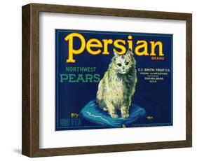 Persian Pear Crate Label - Yakima, WA-Lantern Press-Framed Art Print