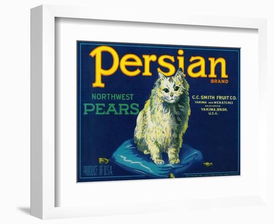 Persian Pear Crate Label - Yakima, WA-Lantern Press-Framed Art Print