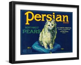 Persian Pear Crate Label - Yakima, WA-Lantern Press-Framed Art Print