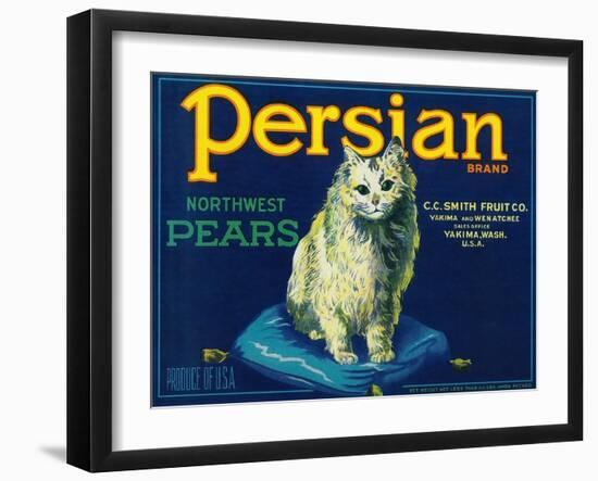 Persian Pear Crate Label - Yakima, WA-Lantern Press-Framed Art Print