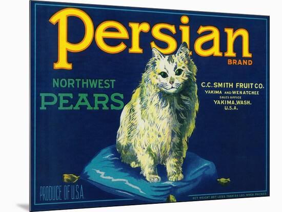Persian Pear Crate Label - Yakima, WA-Lantern Press-Mounted Art Print