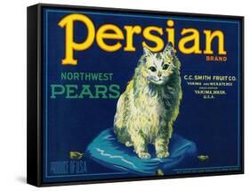 Persian Pear Crate Label - Yakima, WA-Lantern Press-Framed Stretched Canvas