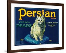 Persian Pear Crate Label - Yakima, WA-Lantern Press-Framed Art Print