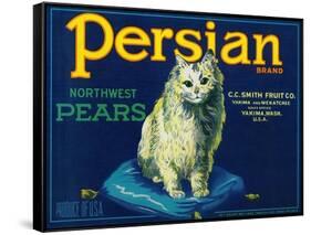 Persian Pear Crate Label - Yakima, WA-Lantern Press-Framed Stretched Canvas