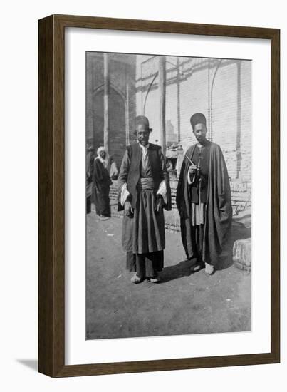 Persian Pilgrims Outside Kazimain Mosque, Iraq, 1917-1919-null-Framed Giclee Print