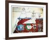 Persian Rug-Saul Steinberg-Framed Art Print