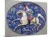 Persian tile depicting a horseman, 19th century. Artist: Unknown-Unknown-Mounted Giclee Print